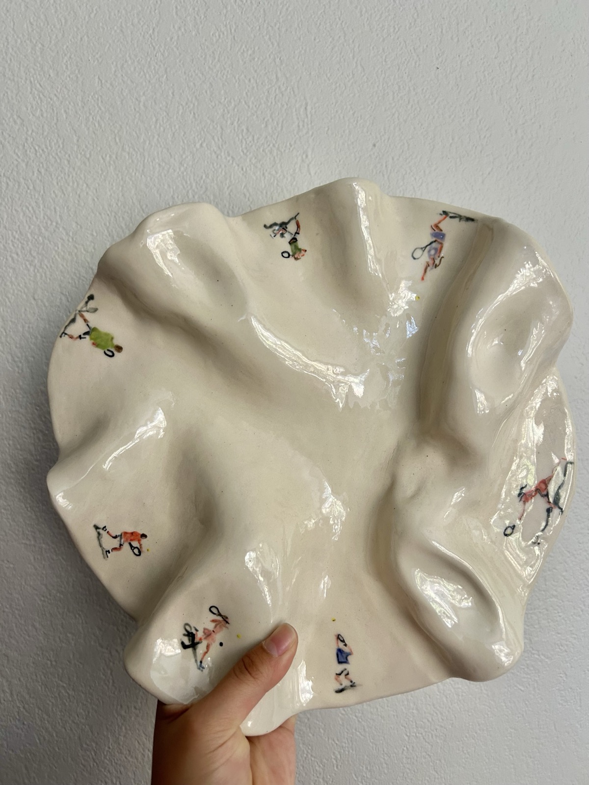 Wheel-thrown stoneware bowl, side view