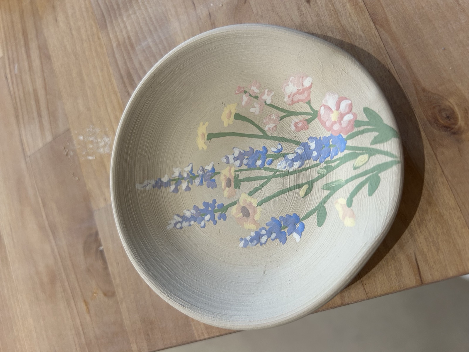 Bowl painted with wildflowers